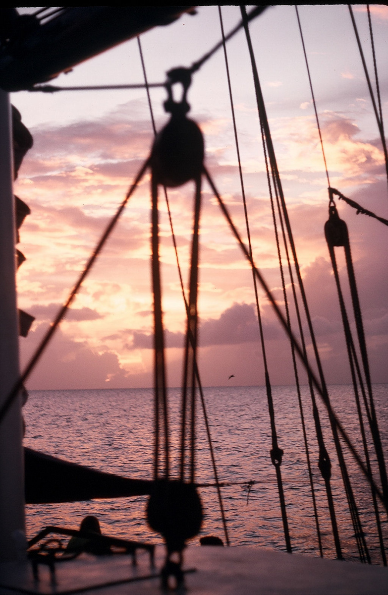 West Indies sunset from deck of the Polynesia